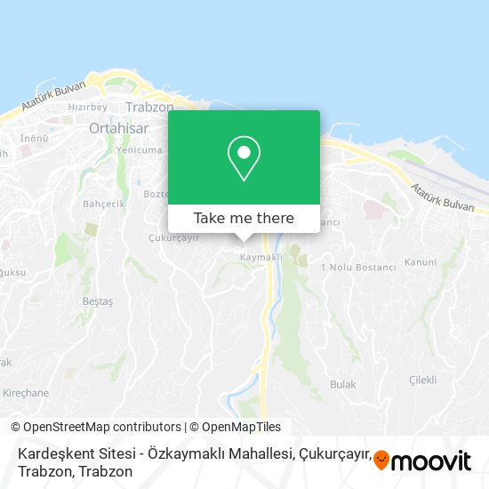 Kardeşkent Sitesi - Özkaymaklı Mahallesi, Çukurçayır, Trabzon map
