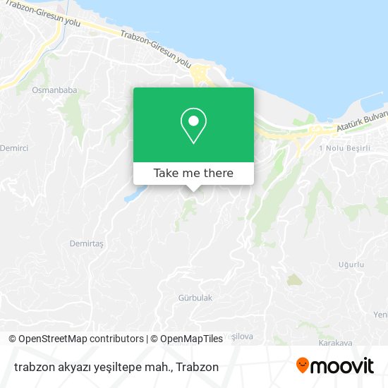 trabzon akyazı yeşiltepe mah. map