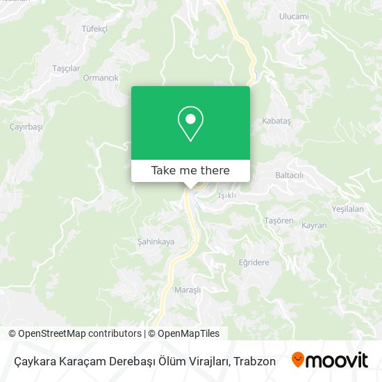 Çaykara Karaçam Derebaşı Ölüm Virajları map
