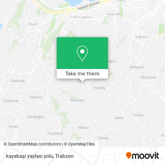 kayabaşı yaylası yolu map