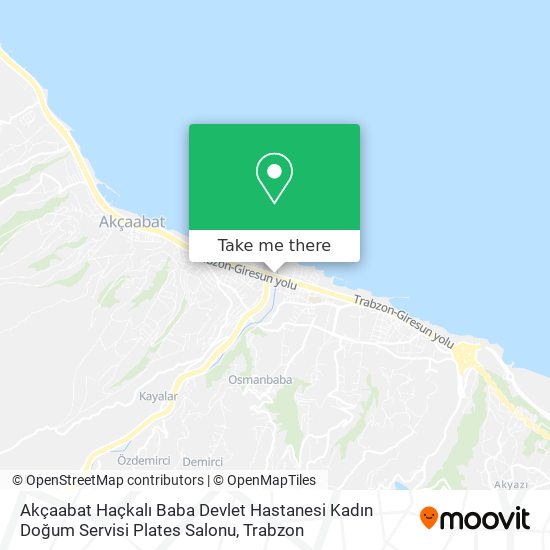 Akçaabat Haçkalı Baba Devlet Hastanesi Kadın Doğum Servisi Plates Salonu map