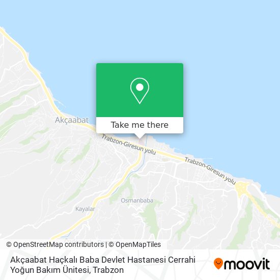 Akçaabat Haçkalı Baba Devlet Hastanesi Cerrahi Yoğun Bakım Ünitesi map