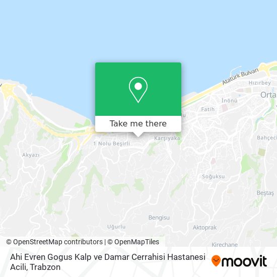 Ahi Evren Gogus Kalp ve Damar Cerrahisi Hastanesi Acili map