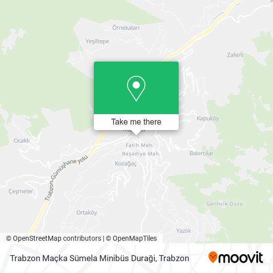 Trabzon Maçka Sümela Minibüs Duraği map