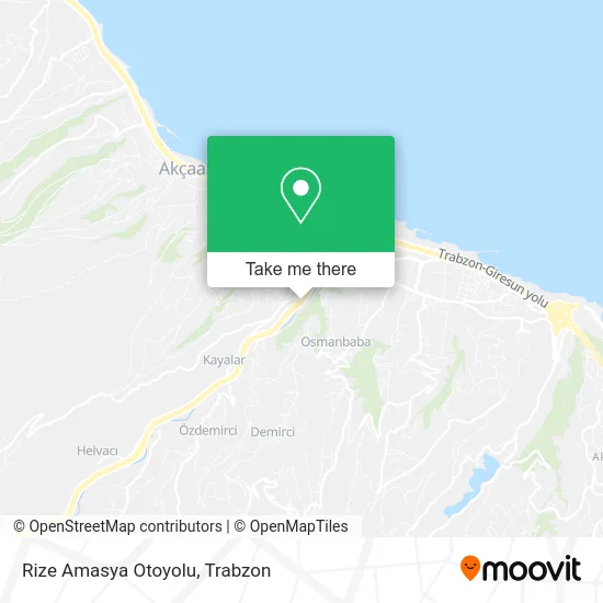 Rize Amasya Otoyolu map