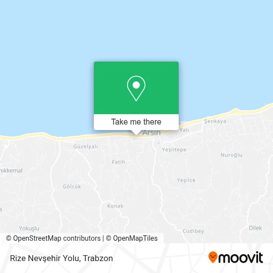 Rize Nevşehir Yolu map