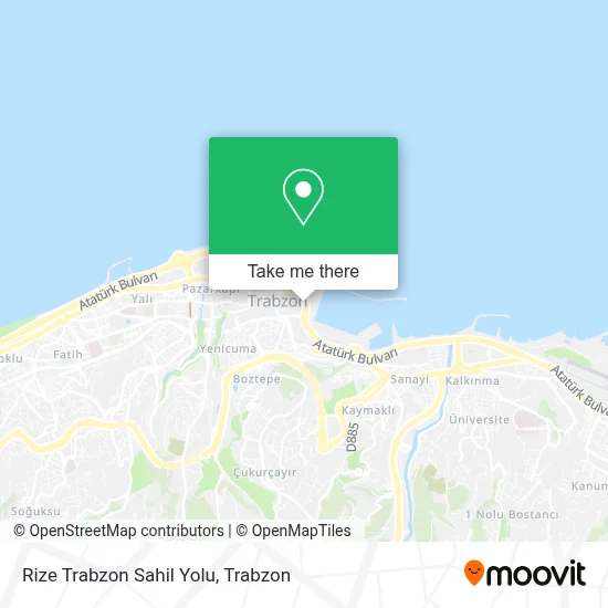 Rize Trabzon Sahil Yolu map