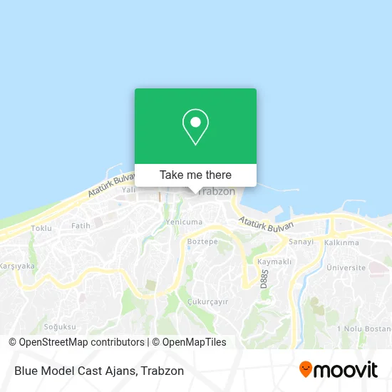 Blue Model Cast Ajans map