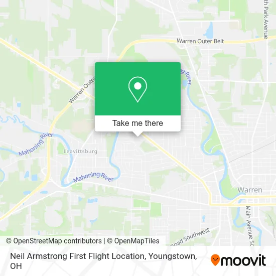 Neil Armstrong First Flight Location map