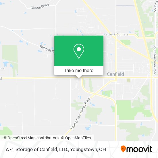A -1 Storage of Canfield, LTD. map