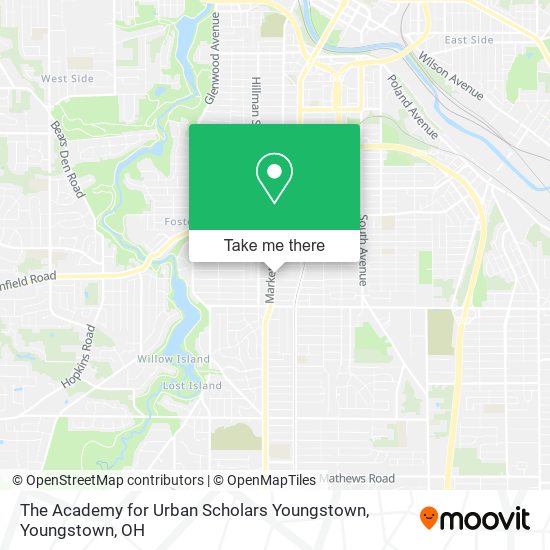 Mapa de The Academy for Urban Scholars Youngstown