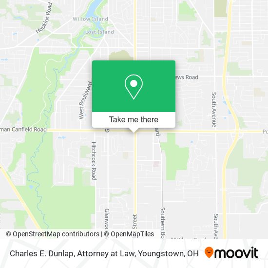 Charles E. Dunlap, Attorney at Law map