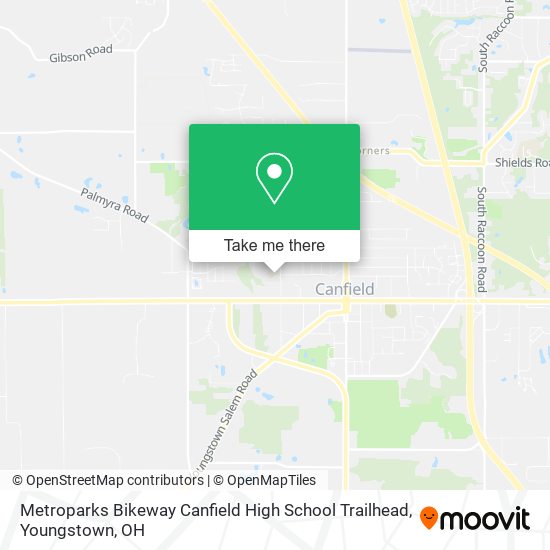 Mapa de Metroparks Bikeway Canfield High School Trailhead