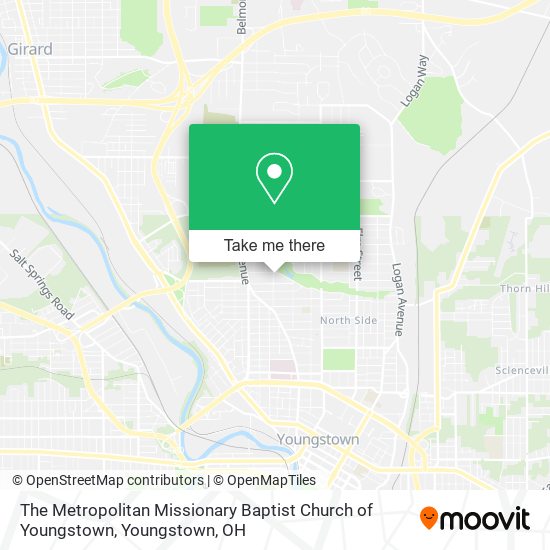 The Metropolitan Missionary Baptist Church of Youngstown map