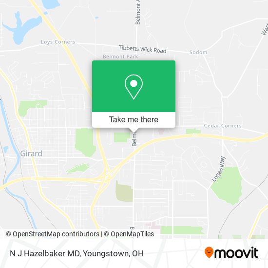 N J Hazelbaker MD map