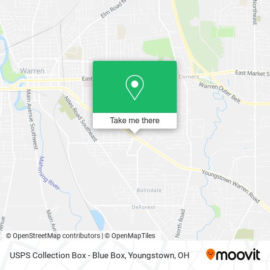 Mapa de USPS Collection Box - Blue Box