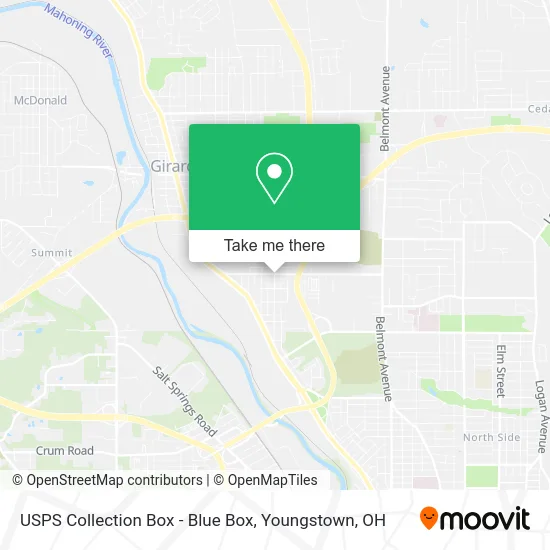 Mapa de USPS Collection Box - Blue Box