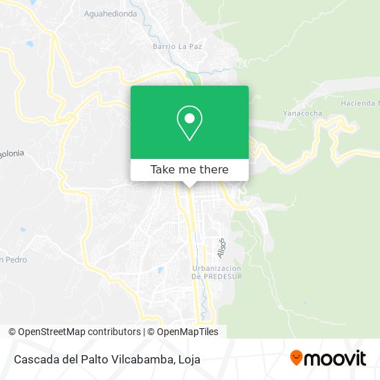 Cascada del Palto Vilcabamba map