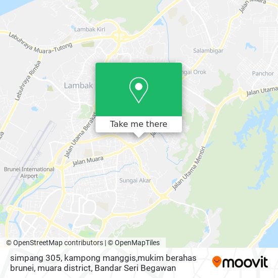 simpang 305, kampong manggis,mukim berahas brunei, muara district map