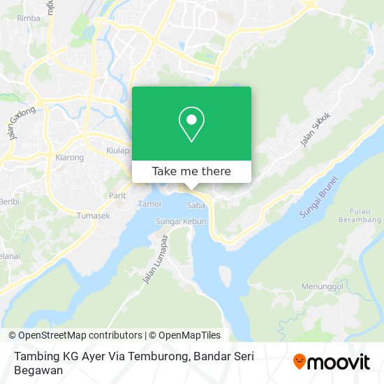 Tambing KG Ayer Via Temburong map