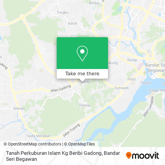 Tanah Perkuburan Islam Kg Beribi Gadong map