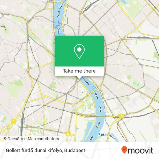 Gellért fürdő dunai kifolyó map