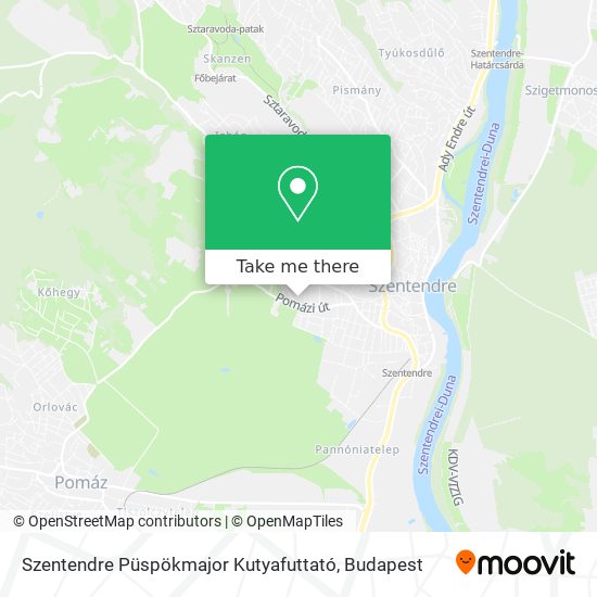 Szentendre Püspökmajor Kutyafuttató map