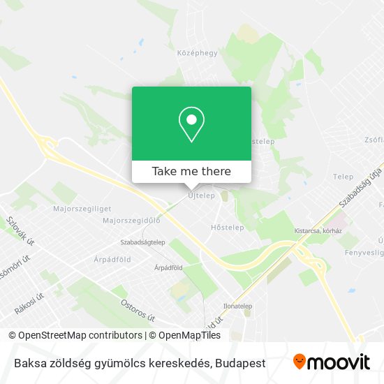 Baksa zöldség gyümölcs kereskedés map