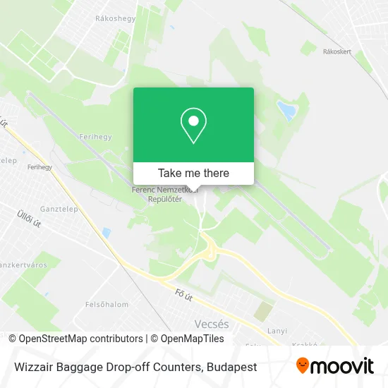 Wizzair Baggage Drop-off Counters map