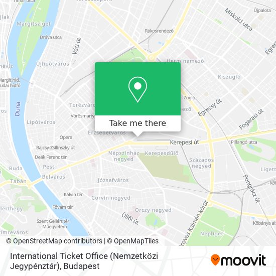 International Ticket Office (Nemzetközi Jegypénztár) map