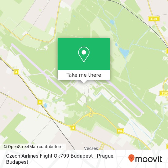 Czech Airlines Flight Ok799 Budapest - Prague map