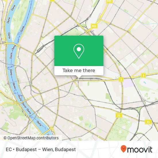 EC • Budapest – Wien map