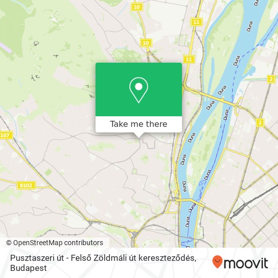 Pusztaszeri út - Felső Zöldmáli út kereszteződés map