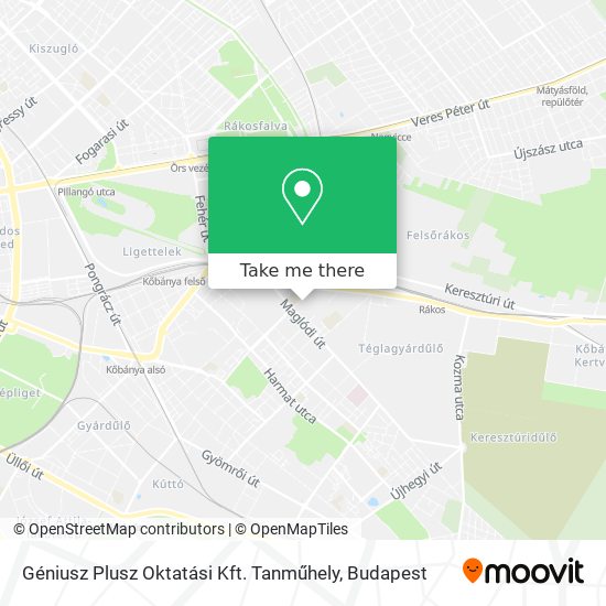 Géniusz Plusz Oktatási Kft. Tanműhely map