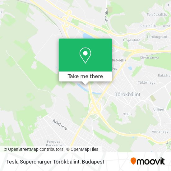Tesla Supercharger Törökbálint map
