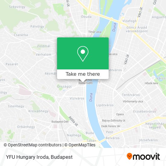 YFU Hungary Iroda map