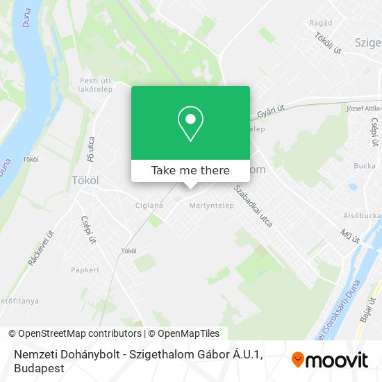 Nemzeti Dohánybolt - Szigethalom Gábor Á.U.1 map