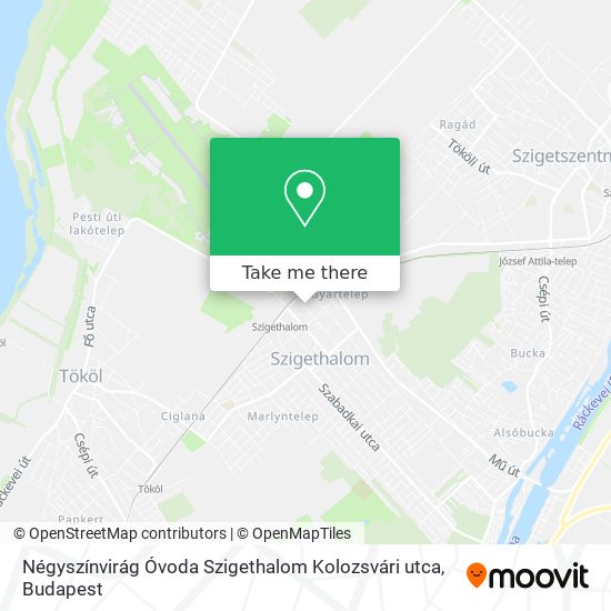 Négyszínvirág Óvoda Szigethalom Kolozsvári utca map