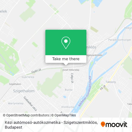 Kézi autómosó-autókozmetika - Szigetszentmiklós map