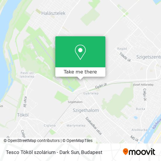 Tesco Tököl szolárium - Dark Sun map