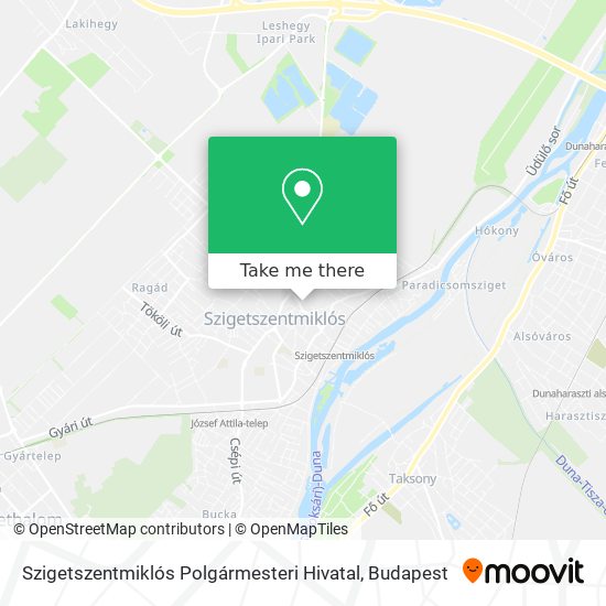 Szigetszentmiklós Polgármesteri Hivatal map