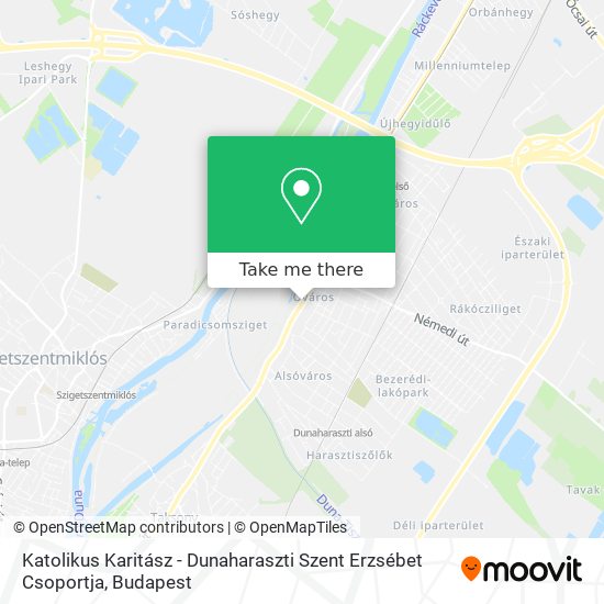 Katolikus Karitász - Dunaharaszti Szent Erzsébet Csoportja map