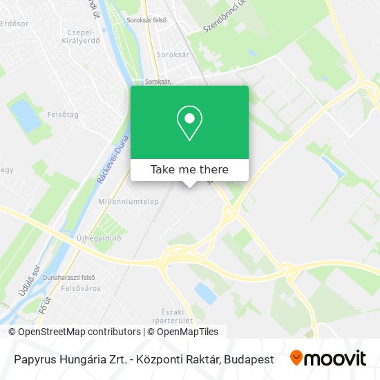 Papyrus Hungária Zrt. - Központi Raktár map