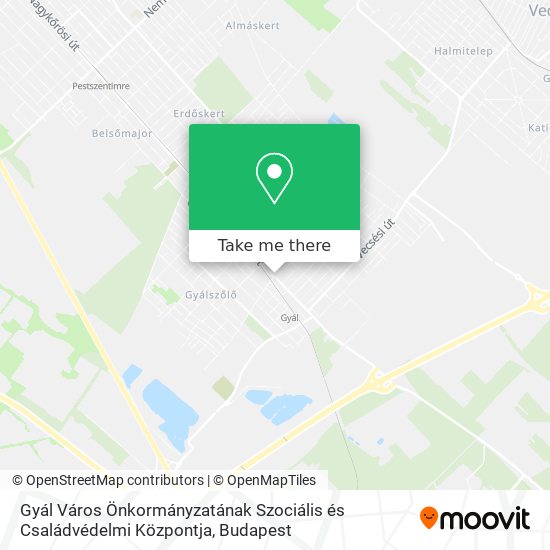 Gyál Város Önkormányzatának Szociális és Családvédelmi Központja map