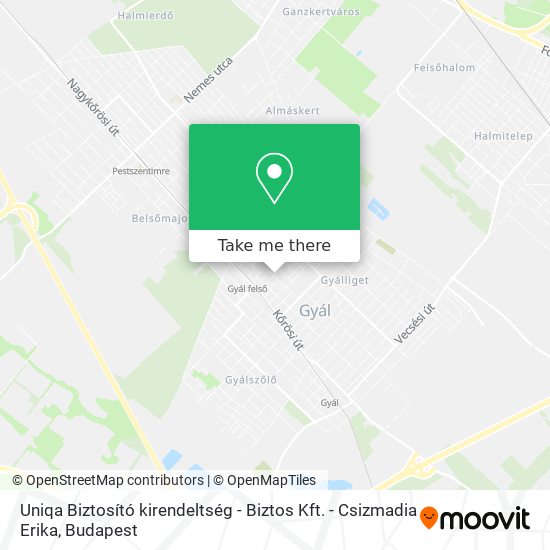 Uniqa Biztosító kirendeltség - Biztos Kft. - Csizmadia Erika map