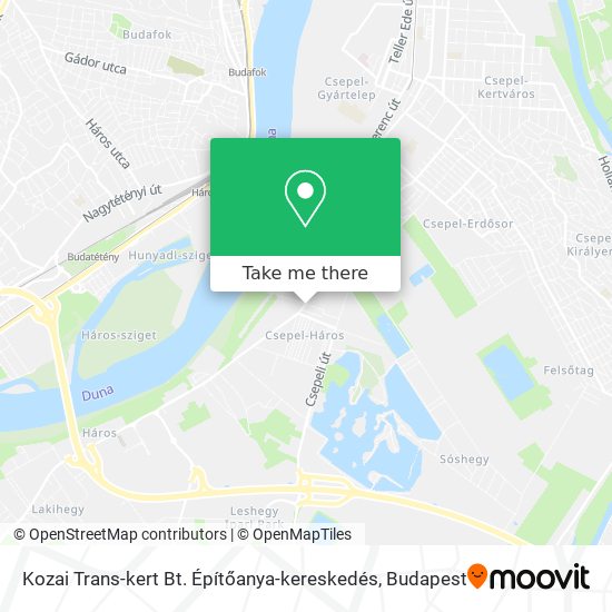 Kozai Trans-kert Bt. Építőanya-kereskedés map