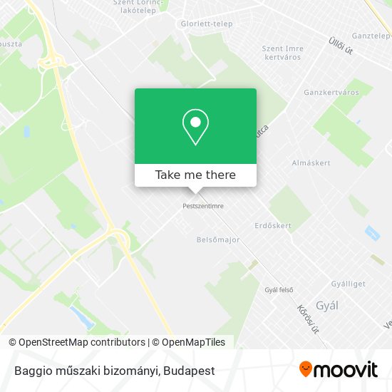 Baggio műszaki bizományi map