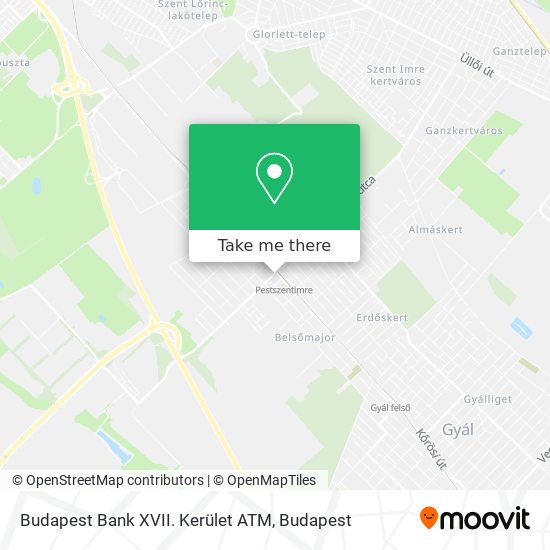Budapest Bank XVII. Kerület ATM map