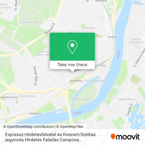 Expressz Hirdetésfelvétel és Koncert / Színház jegyiroda Hirdetés Feladás Campona bevásárlóközpont map