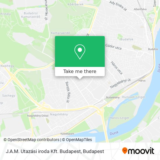 J.A.M. Utazási iroda Kft. Budapest map